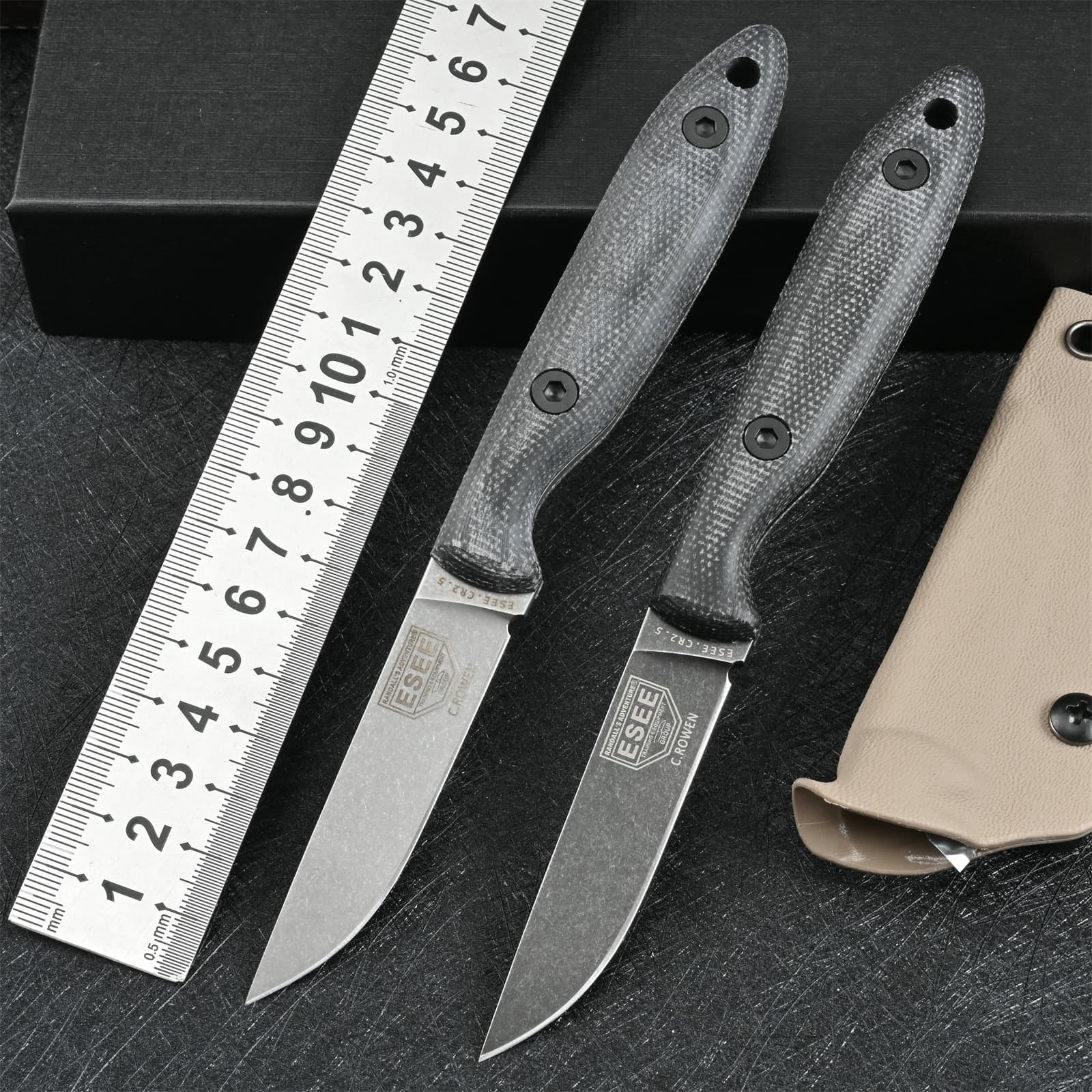 DC53 Steel Linen Handle Outdoor Camping Tactical Knife High Hardness Portable Survival Knife Self-Defense Knife Small Straight Knife