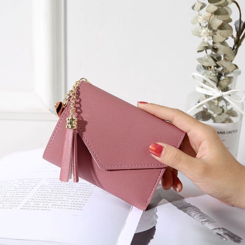 Fashionable Multi-Card Slot Wallet for Women, Short and Long Styles, Tassel Mini Coin Purse, Student Money Clip, Cute and Stylish