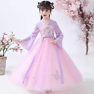 Summer Girls Hanfu Dress Qixiong Ruqun Children's Ancient Costume Fairy Dress Chinese Style Vintage Princess Dress