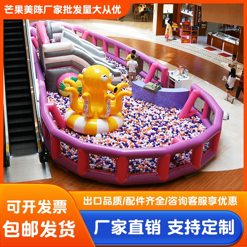 Children's Inflatable Castle Play Equipment, Indoor and Outdoor Large Bouncy Castle with High Slide, Inflatable Assembly