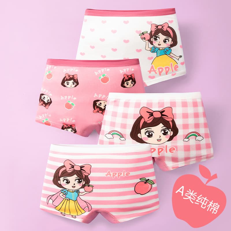 Girls' Class A Pure Cotton Flat Briefs, Toddler Full Cotton Shorts, Factory Wholesale