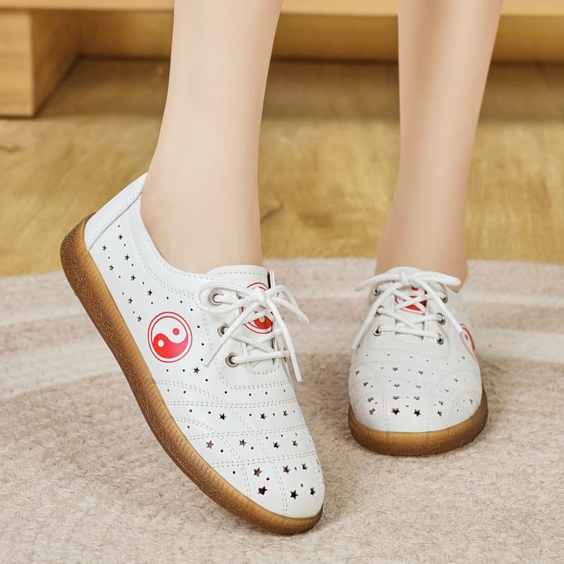 Samurai Dragon Tai Chi Shoes Women's Summer Tendon Bottom Hollow Spring and Summer Martial Arts Shoes Baduanjin Tai Chi Practice Sports Shoes