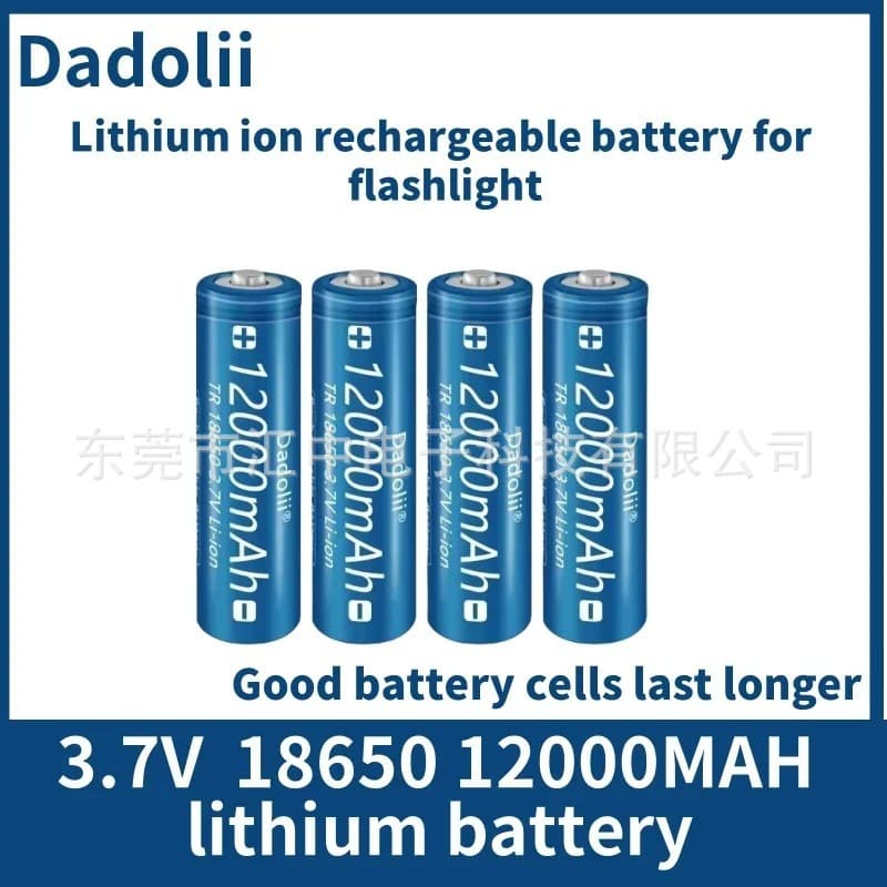 Cross-border exclusive 3.7V 12000mAh 18650 flat-top lithium rechargeable battery for flashlight battery small fan