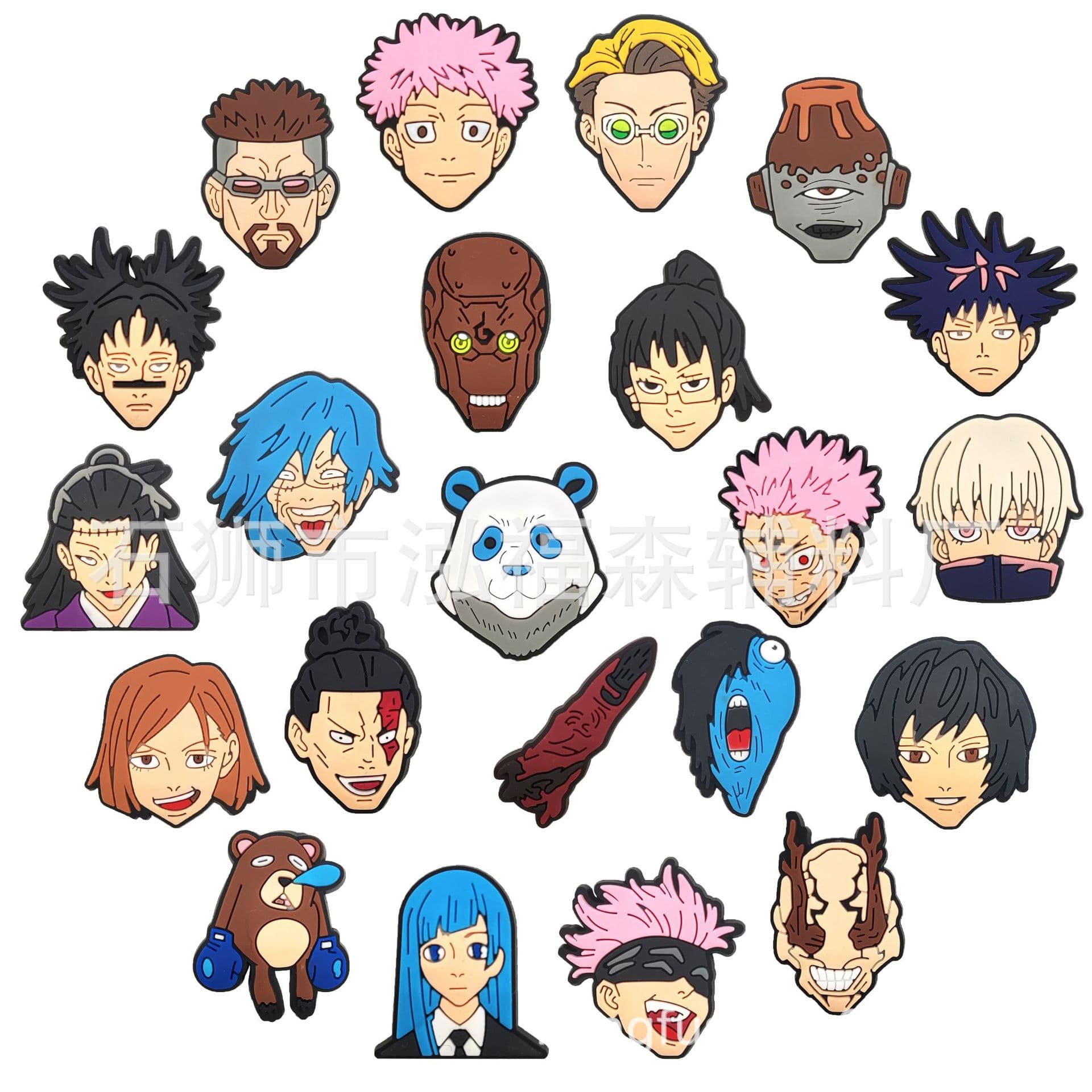Jujutsu Kaisen Anime Crocs Shoe Charms Shoe Buckles, Cross-Border Exclusive PVC Soft Gel Shoe Accessories, Crocs Decoration Buckles