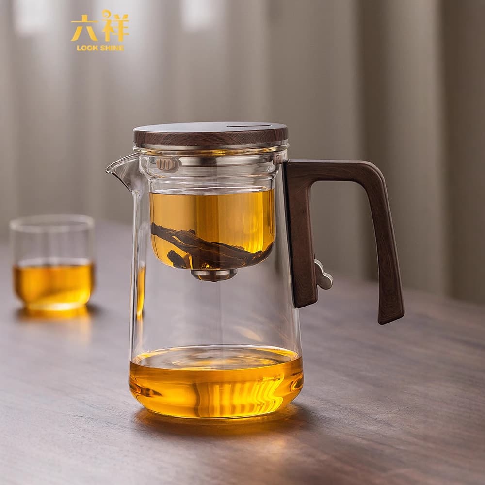 Liuxiang Magnetic Floating Cup 2025 New Model Tea-Water Separation Teapot with One-Button Filtration and Heat-Resistant Glass