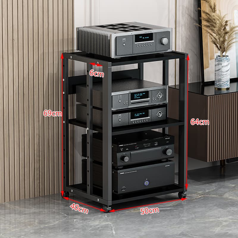 Amplifier Rack Multi-Layer Home Adjustable Spacing Mobile Tube Amp Stand HIFI Cabinet Speaker Audio Shelf