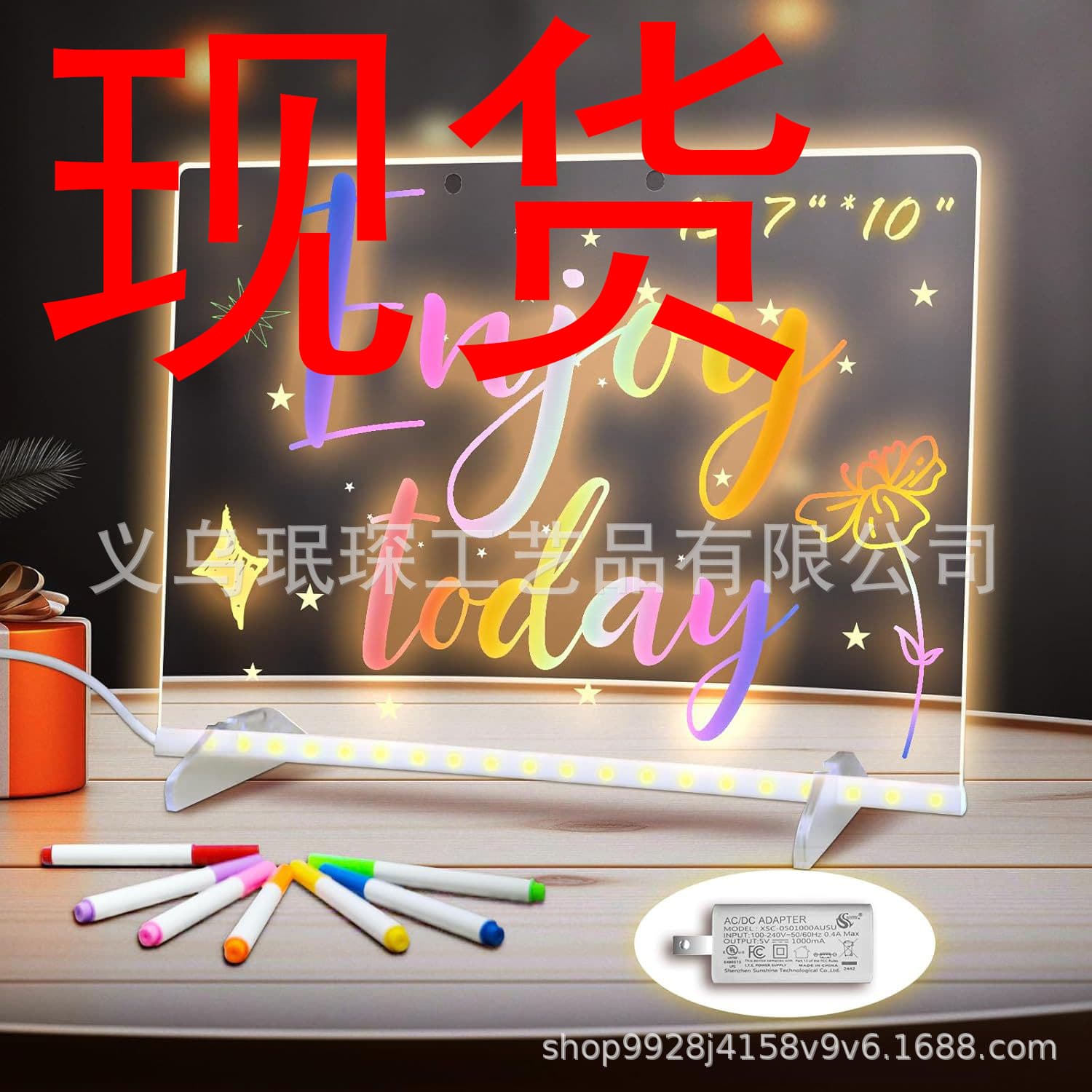 LED Note Board with Colors Cross-border Hot-Selling Fluorescent LED Light Panel Glow Writing Message Board