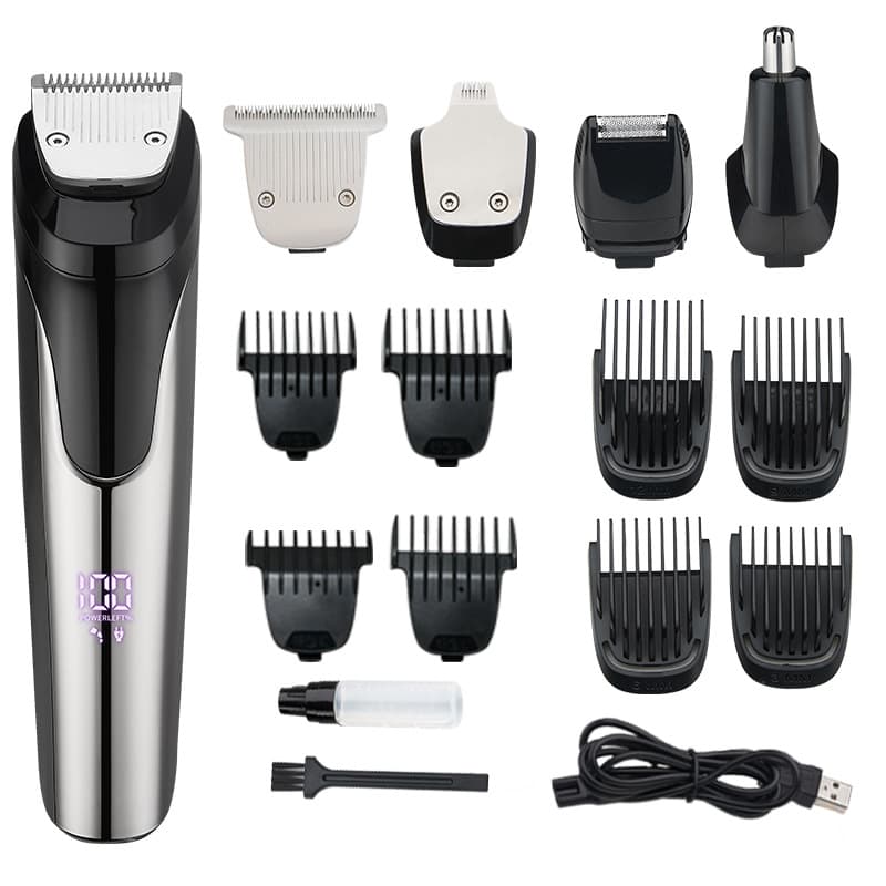 Five-In-One Electric Hair Clipper Men's Grooming Kit Beard Trimmer Nose Hair Razor Waterproof Stainless Steel Blade Rechargeable