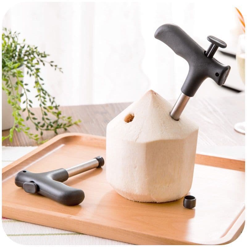 Compact Coconut Opener with Shell Breaker and Drill for Young Coconuts