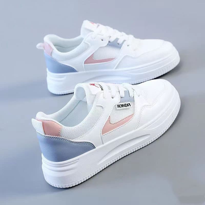 Cross-border trade pre-order women's white sneakers 2025 spring/summer leather waterproof versatile casual campus style soft sports shoes