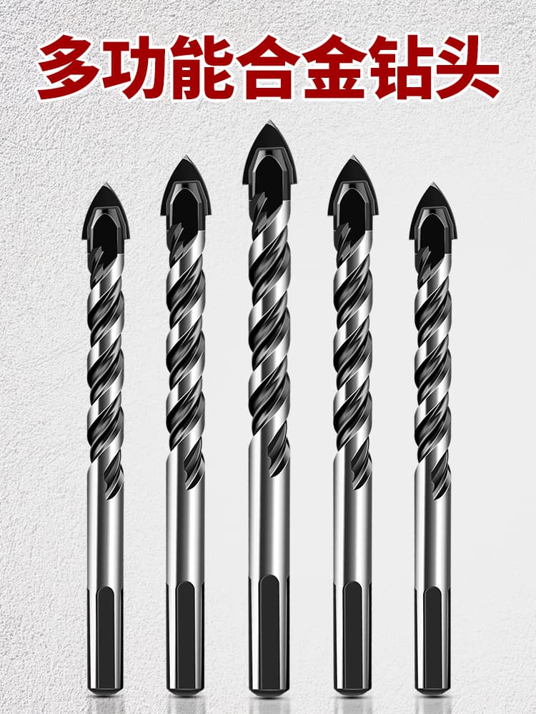 Tile Drill Bit Concrete Hole Opener King Drill Alloy Triangle Drill 6mm Glass Cement Complete Set Hand Drill