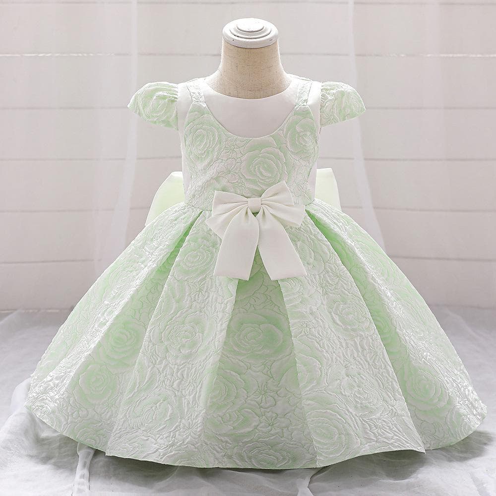2024 Baby First Year Birthday Dress Puffy Wedding Dress Princess Skirt for Toddler Girls Cotton Polyester Blend Fabric