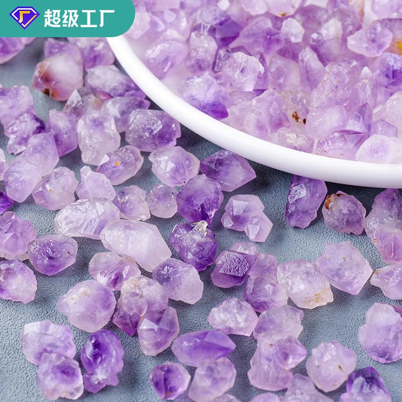 Factory Wholesale Natural Amethyst Crystal Cluster Rough Stone Amethyst Raw Ore Crystal Potted Plant Decorative Stone Cleansing Gravel