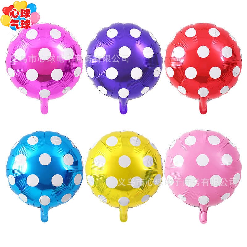 18-inch Round Polka Dot Aluminum Film Balloons Birthday Party Decoration Holiday Celebration Decoration Polka Dot Balloons Wholesale Macaron