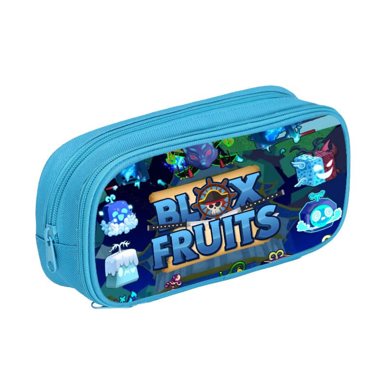 New Blue Roblox Blox Fruits Printed Pencil Case Demon Fruit Kids Students Pencil Bag