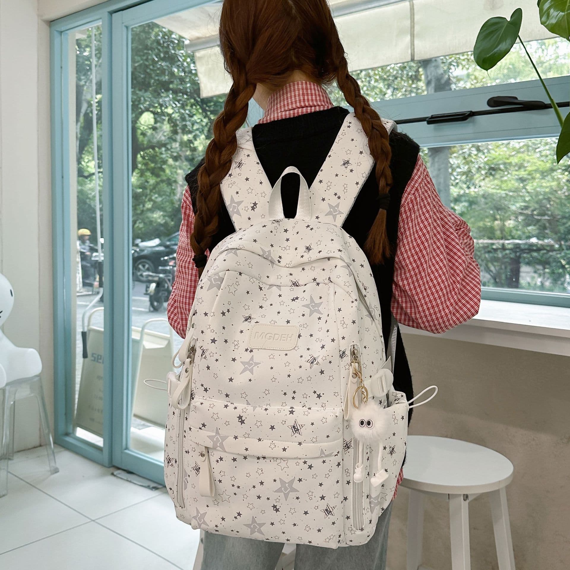 New Style Casual Backpack Large Capacity High Appearance Star Print Versatile Fashion for Middle and High School Students