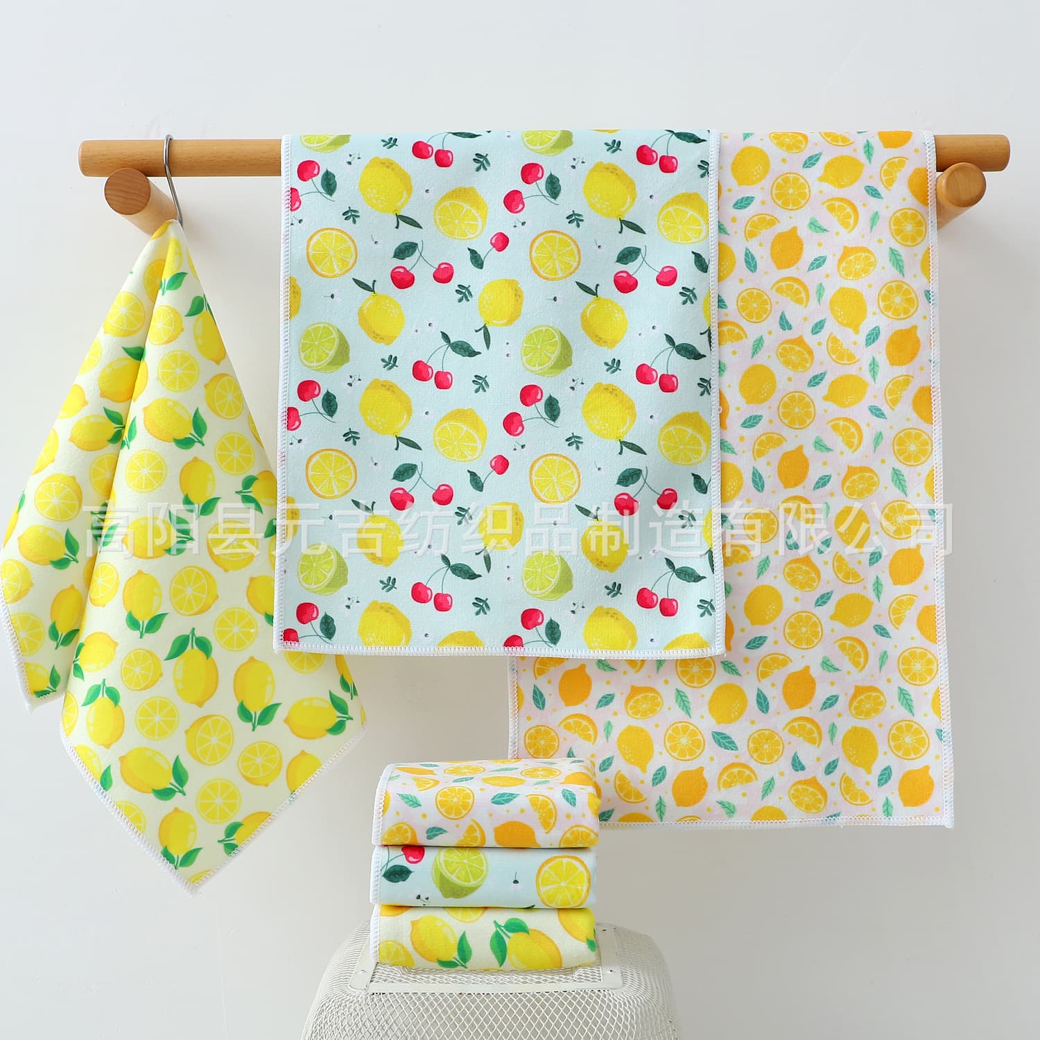 Home Daily Supplies Drop Shipping Thick Polyester Printed Pure Cotton Terry Kitchen Fruit Dish Towel Scouring Cloth