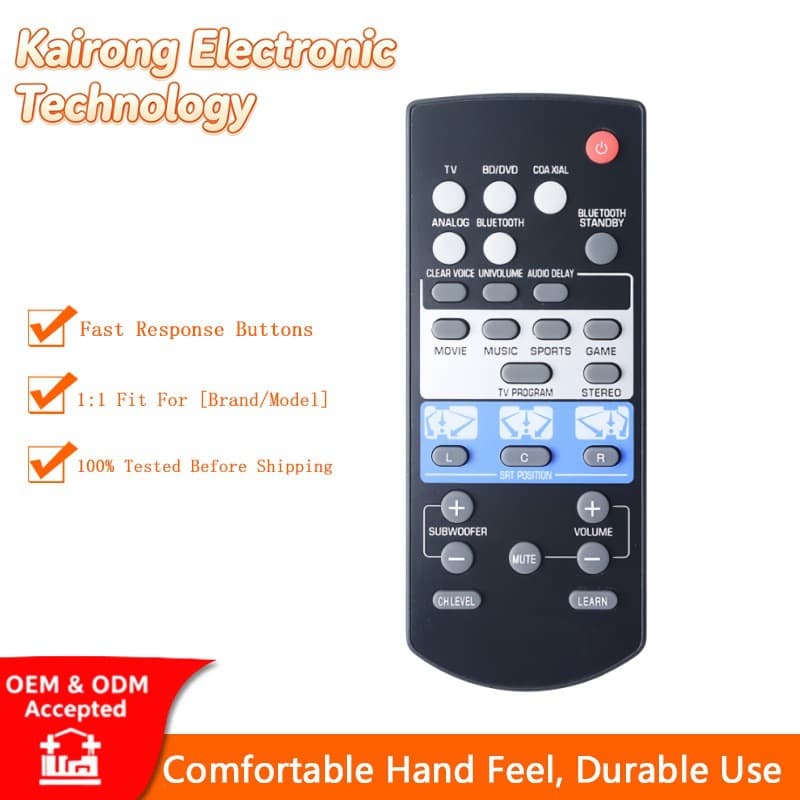 FSR82-ZK77690 Remote Control Compatible with Yamaha TV Surround System SRT-1000BL