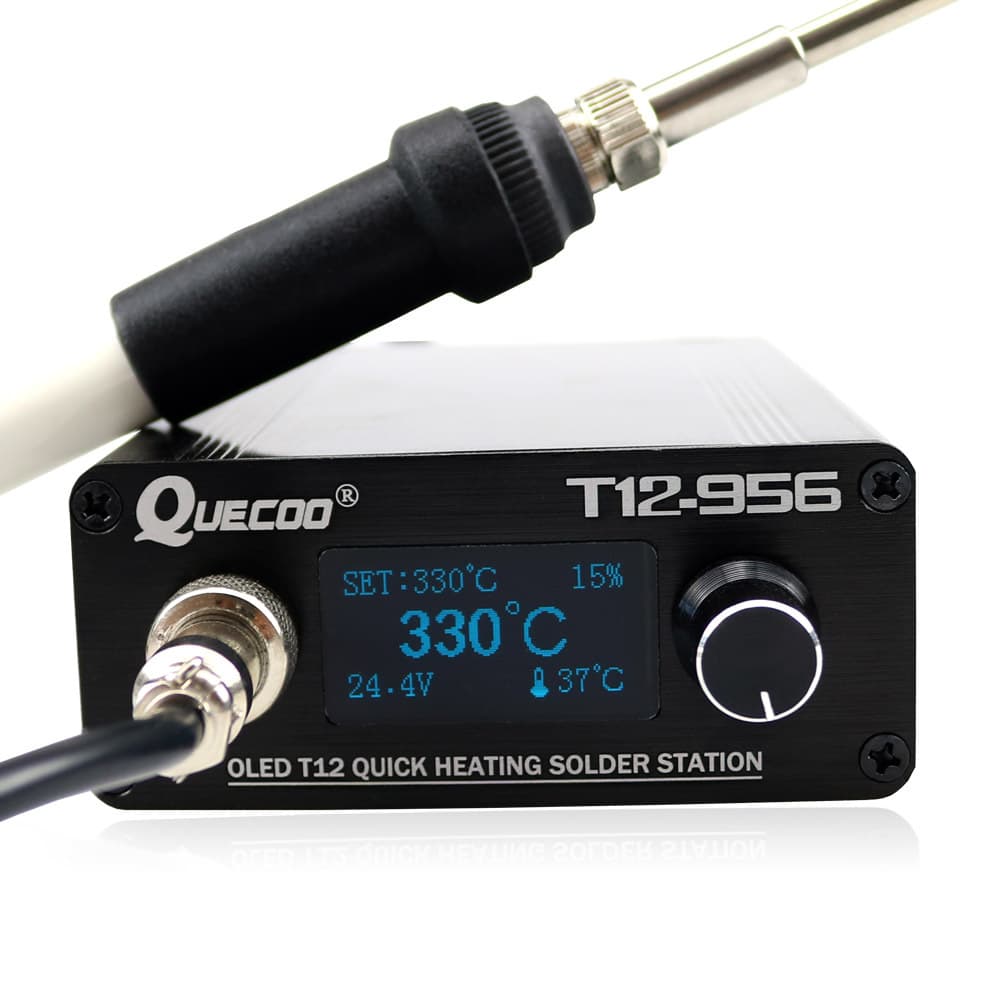 QUECOO T12-956 digital display soldering station OLED controller cabbage white light soldering iron QUICKO repair tool