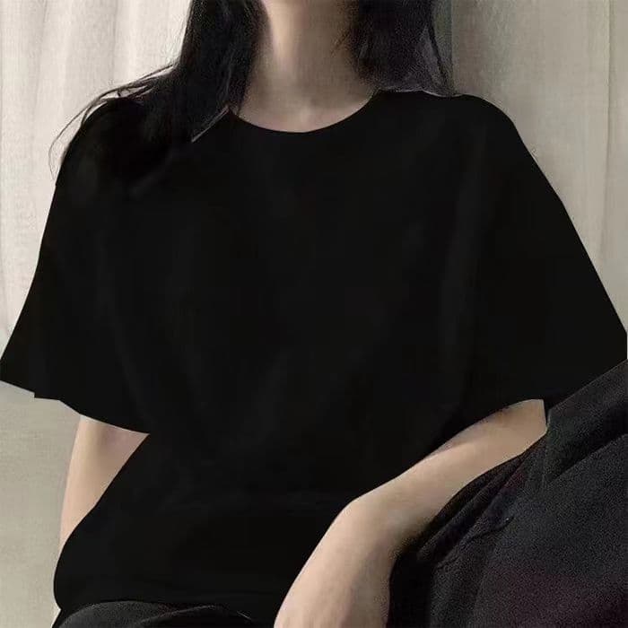2026 American Heavyweight Crew Neck Undershirt White Short Sleeve T-Shirt Loose Solid Color Unisex Half Sleeve Top Summer