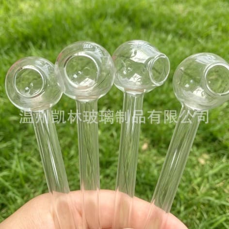 Factory Direct High Borosilicate Glass Blowing Tube Transparent Bubble Ball Glass Pipe Wholesale Custom Logo Available
