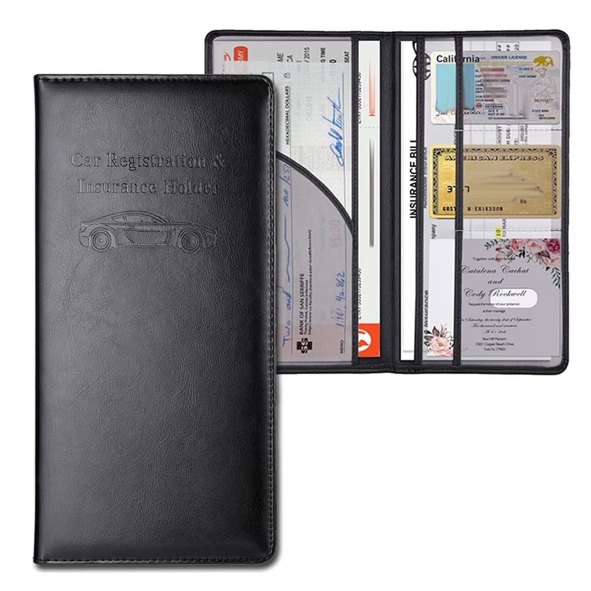 Xiangyin PU driver's license leather case car registration certificate insurance policy protective cover card holder wallet ultra-thin long passport holder