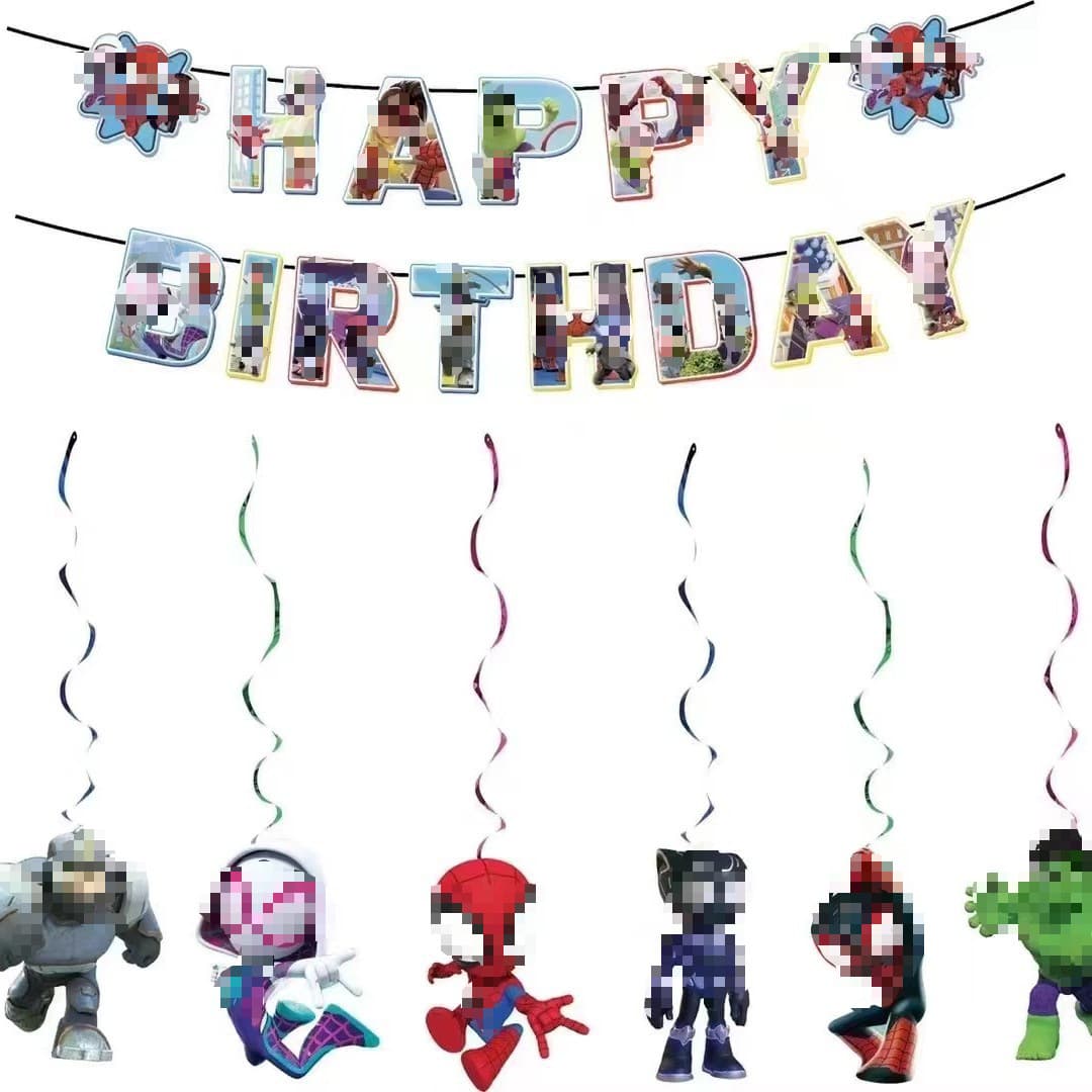 New Cartoon Spider-Man and His Amazing Friends Kids Birthday Party Decoration Paper Plate Dinnerware Set