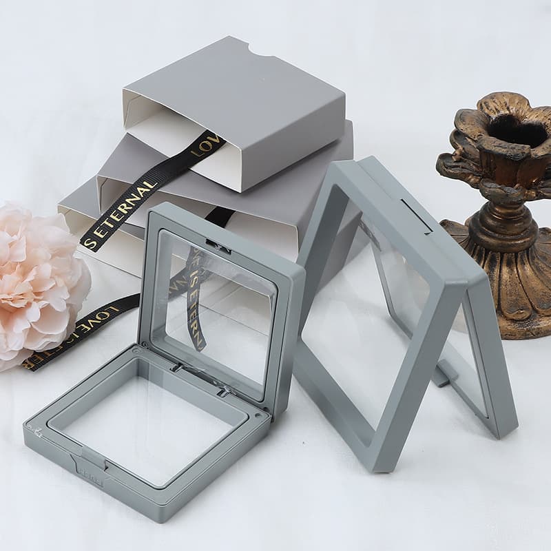 Floating Box Wenwan Film Box Transparent Elastic Wearable Nail PE Jewelry Box Bracelet Storage Box Gray Display Box