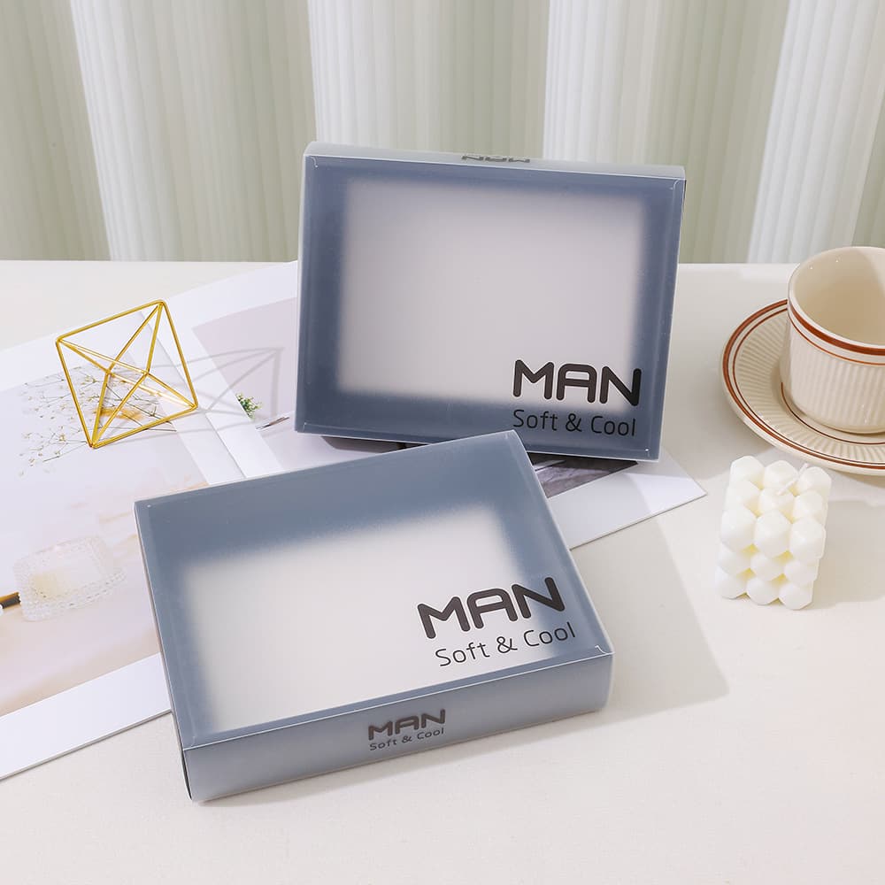 Transparent Frosted Sliding Drawer Gift Box for Shorts, Universal Sock Packaging Box, Empty Box for Men's Underwear