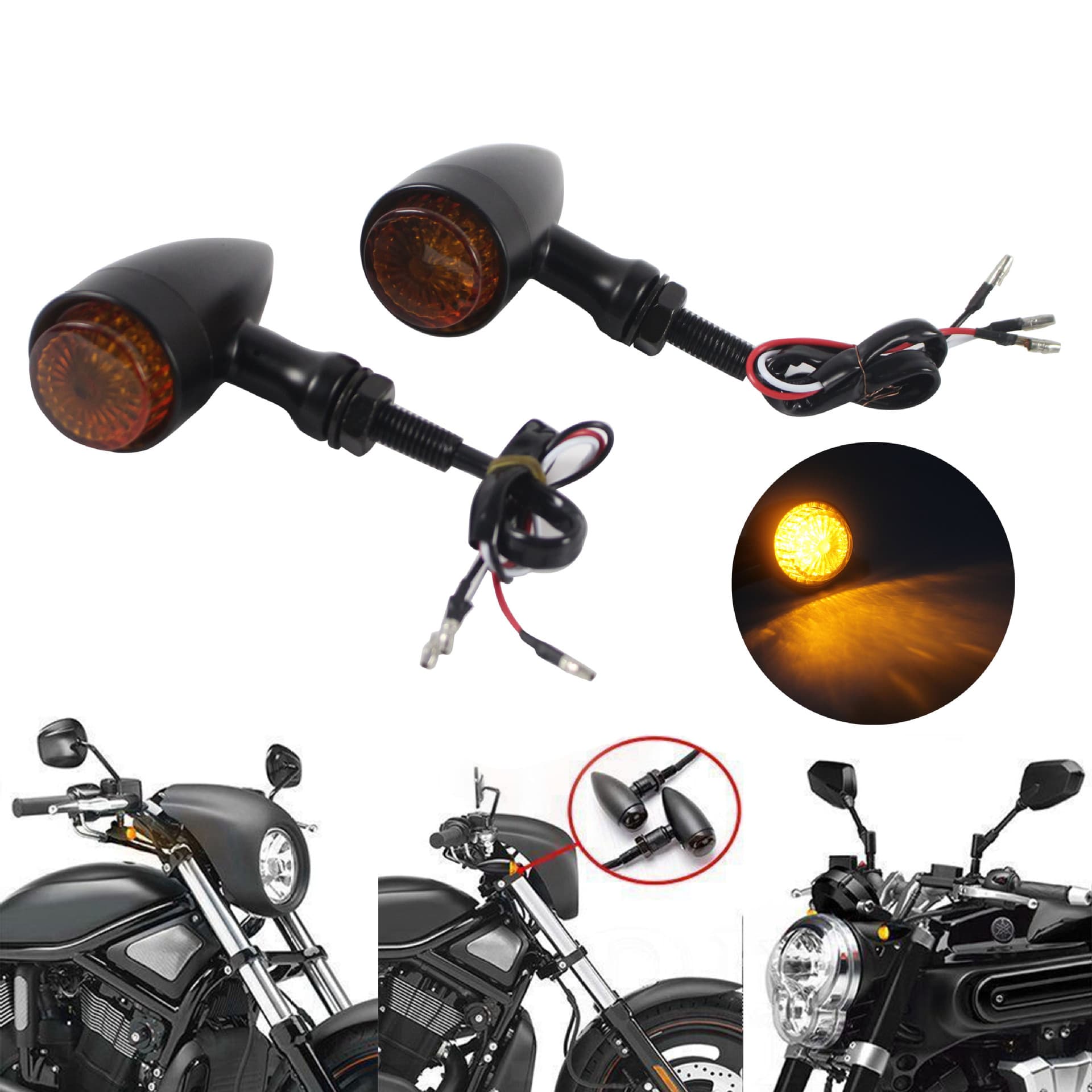 Universal Kawasaki Suzuki Yamaha Motorcycle Accessories with 10mm Bolt LED Turn Signal Tail Light