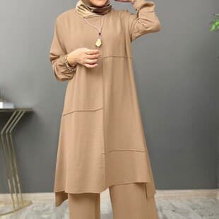 Women's Urban Activewear Two-Piece Set Elegant Puff Sleeve Blouse Loose Fashion Wide Leg Pants Suit