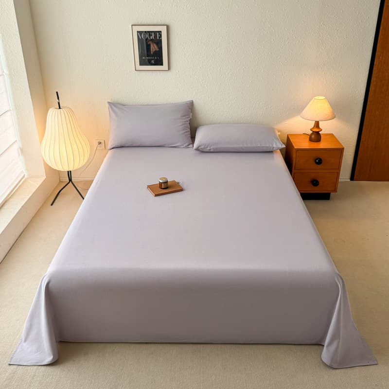 Pure Cotton Thick Coarse Cloth Bed Sheet Single Piece 100% Cotton Linen-Like Fabric, Thickened, Single Dormitory Three-Piece Set