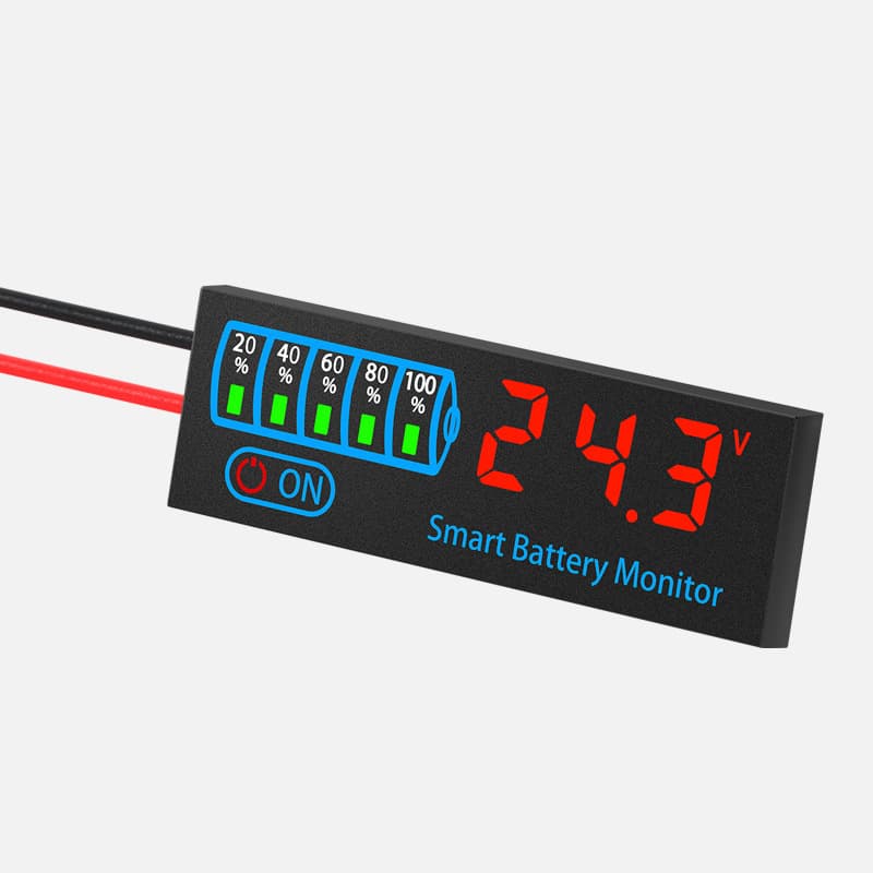 LED Voltage & Battery Level Display Board DC7-55V 12V24V Universal Battery Gauge for Lead-Acid and Lithium Batteries