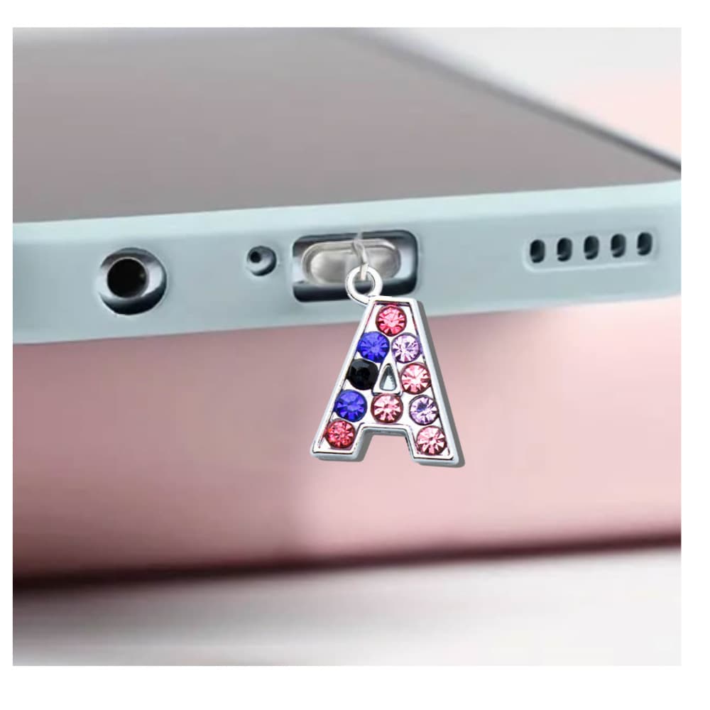 Phone Dust Plug Accessory Phone/Android/Type-C Letter Rhinestone Pendant Dust Plug Pendant