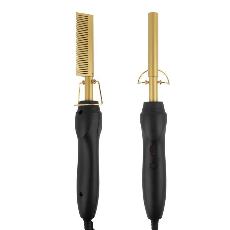 Amazon Electric Curling Brush 2-in-1 Curling Iron and Straightener, Copper Comb, Straightening Brush, Fast Heating