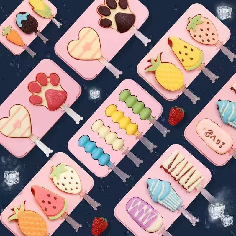 Food-Grade Silicone Ice Pop Mold for Home Use - DIY Popsicle, Ice Cream, Ice Lolly, Ice Cube, Cheese Stick Ice, Street Stall Ready