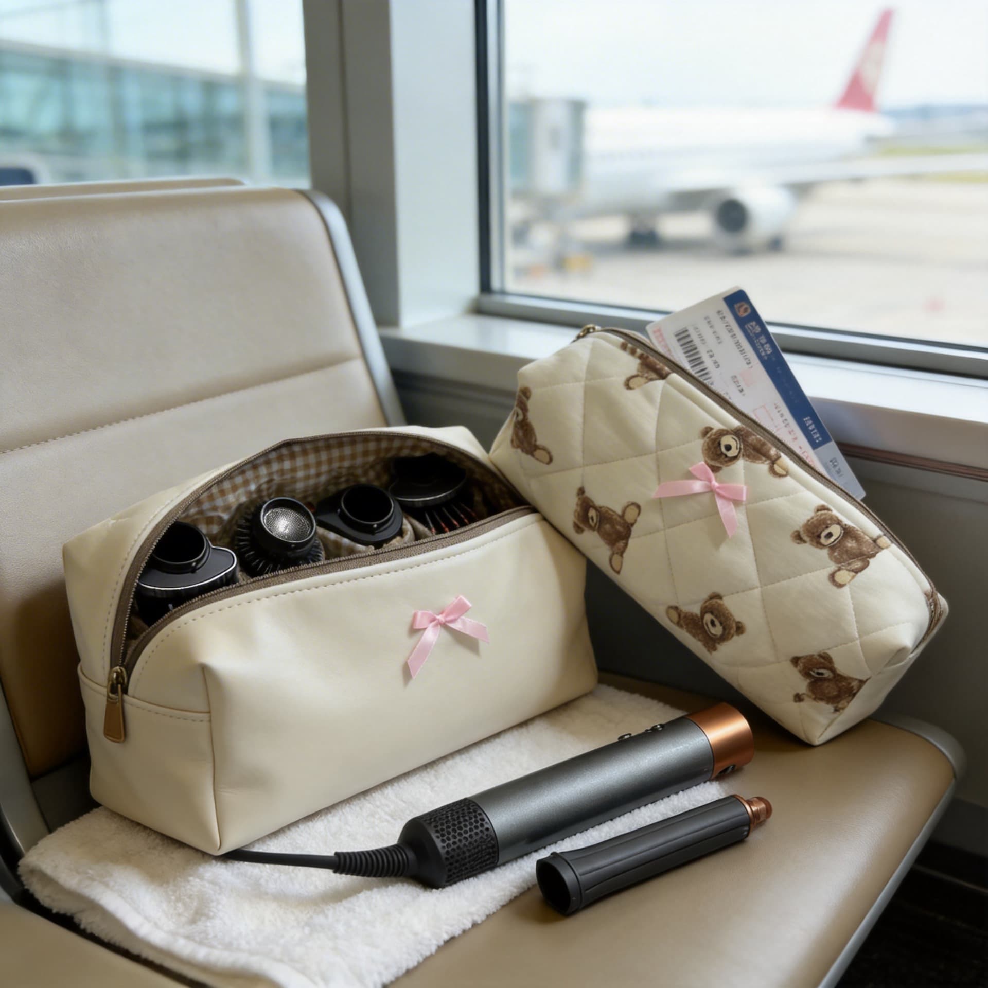 2026 Spring New Plush Makeup Bag Skincare Storage Bag Compatible with Dyson Hair Dryer Cross-border Supply