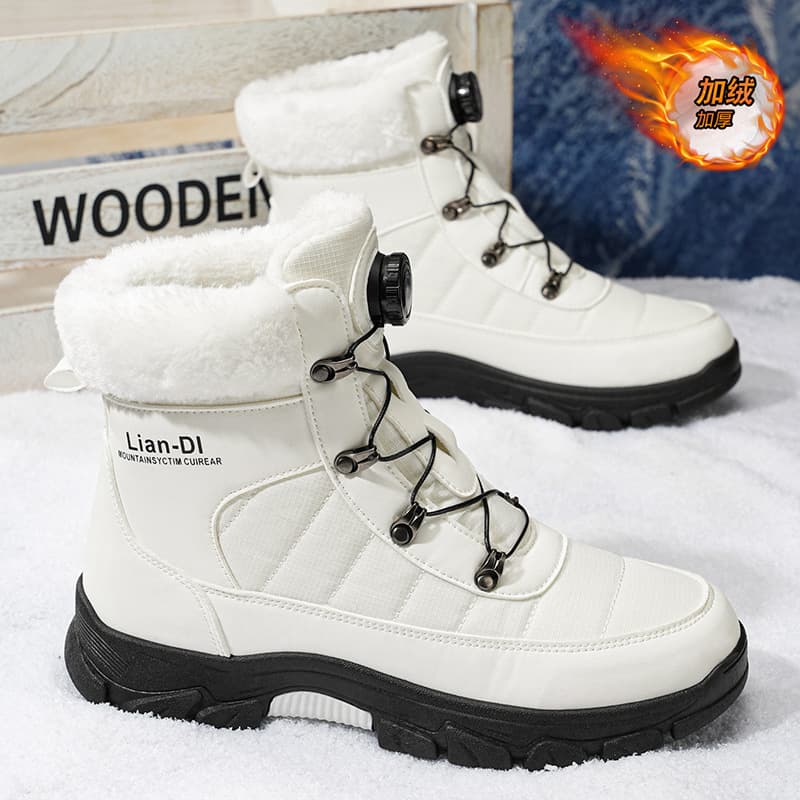Thick Sole Men's Boots Warm Cotton Boots Cross-border 4748 Large Size Men's Winter New Shoes Fleece-lined Thickened Snow Boots