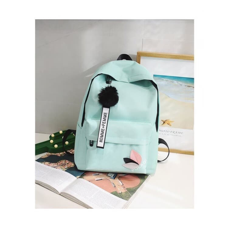 New Leaf Canvas Backpack Large Capacity Student Schoolbag Street Trend Leaf Backpack