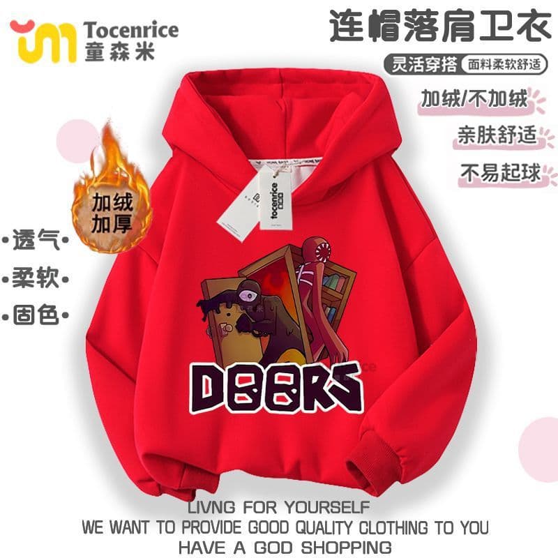 Game Escape Doors Hooded Sweatshirt Doors roblox Figure Men's and Women's Clothing Jackets Spring and Autumn