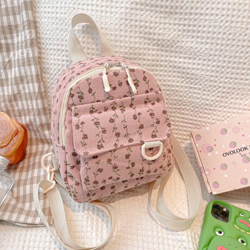 Corduroy Mini Backpack 2024 New Large Capacity Student Fashion Simple Personality Small Travel Backpack Wholesale
