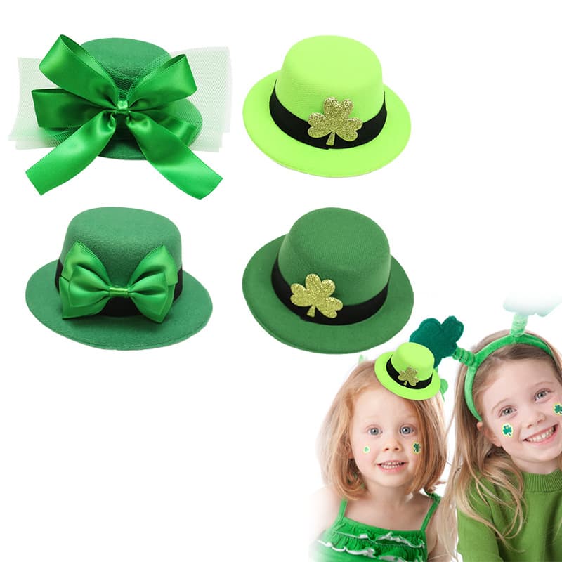 St. Patrick's Day Hat Green Top Mini Hat Shamrock Green Hat Irish Day Hat