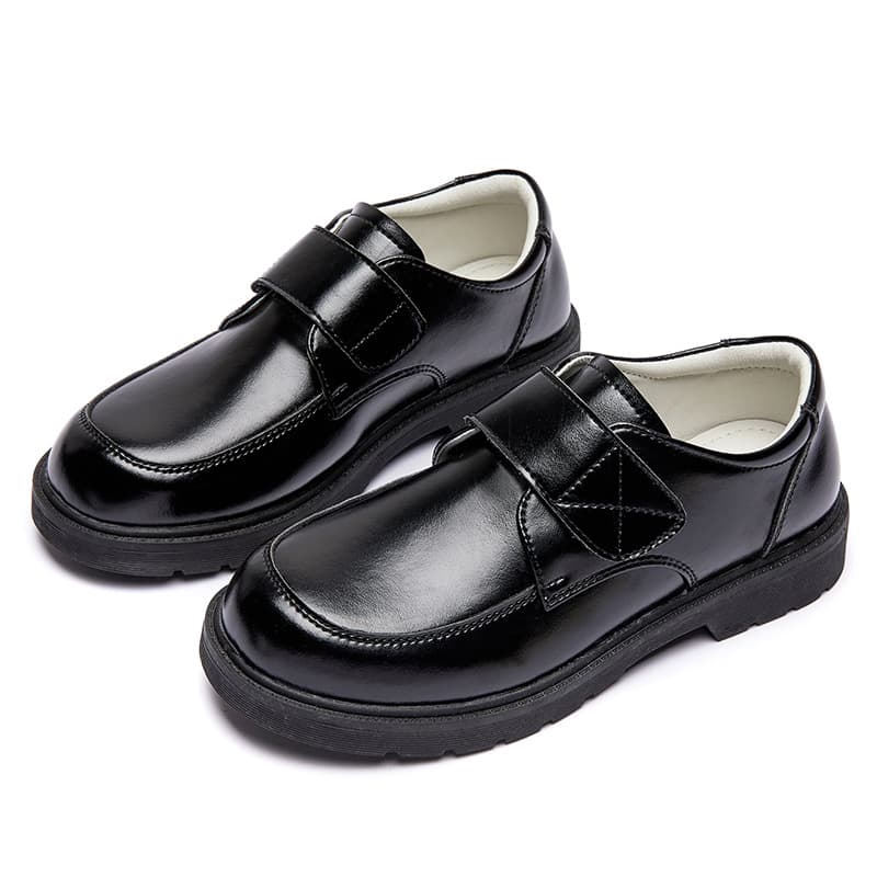Boys' Leather Shoes for Spring and Autumn, Elementary School Performance Shoes, Black British Style Boys' Soft-Soled Performance Shoes, School Style