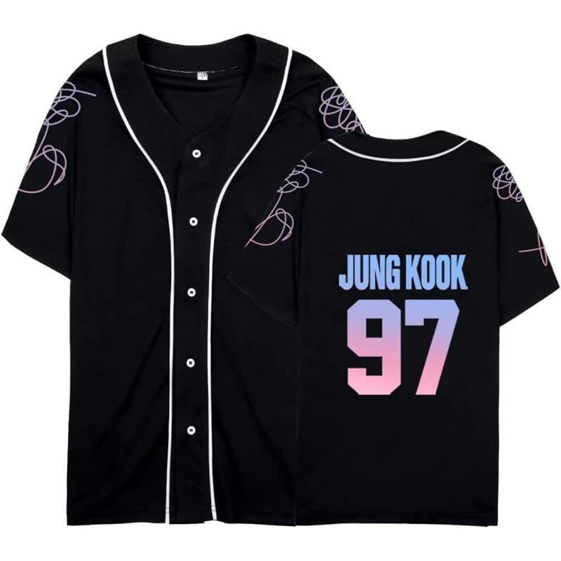26 Bts Summer 3D Digital Print Short Sleeve Baseball Jersey Korean Style Baseball Shirt