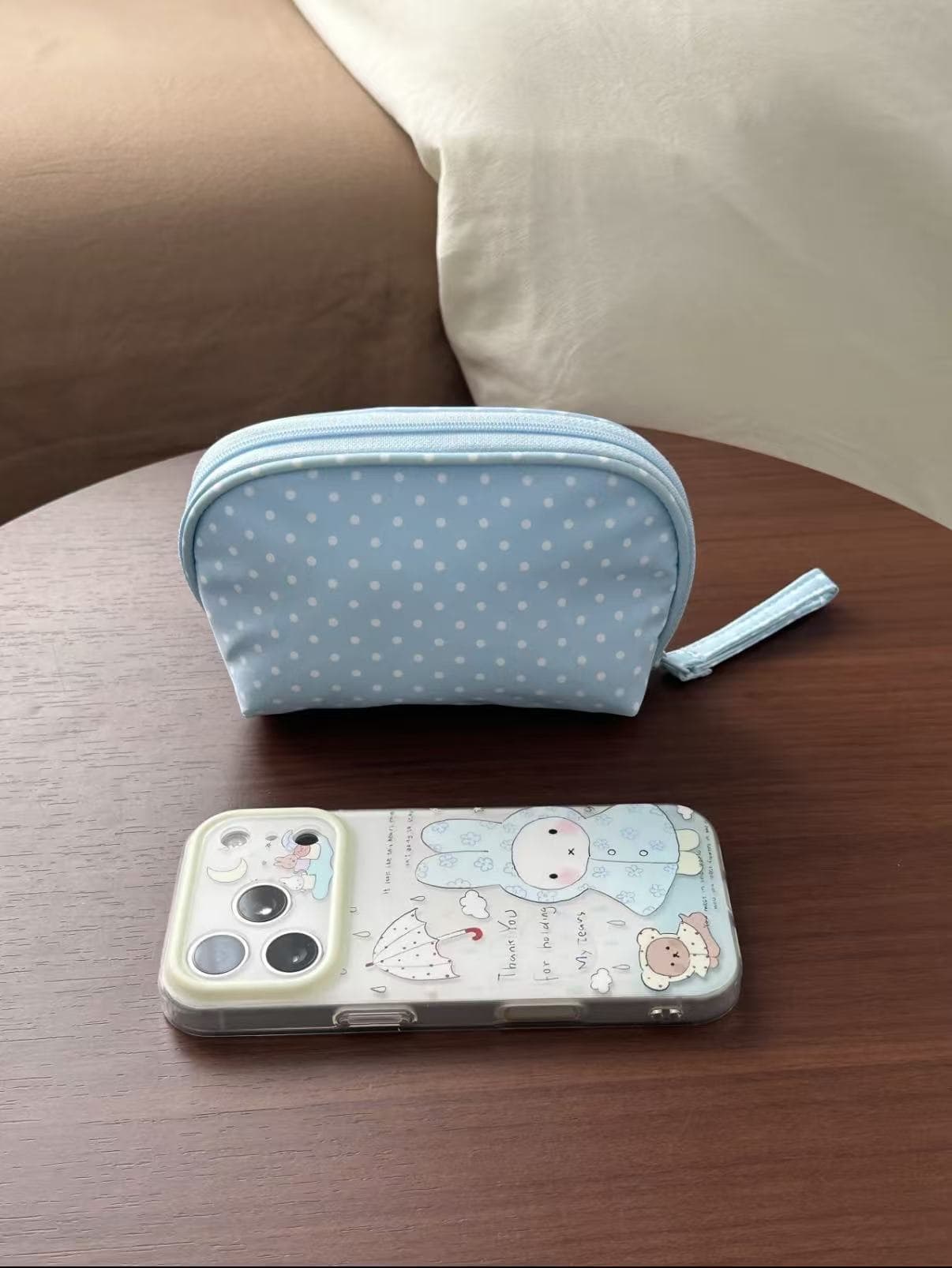 Red Plaid Handbag Cosmetic Bag Gift, Women's Travel Makeup Organizer Portable Cosmetic Pouch