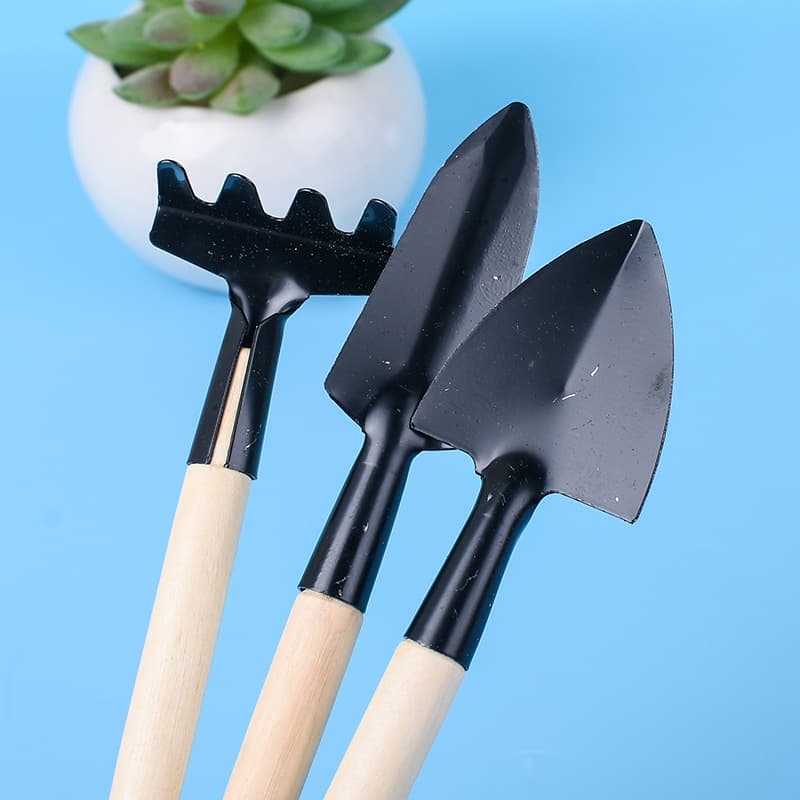 Three-piece set of gardening tools, flower gardening rake, vegetable planting, succulent small shovel tool, small spade, potting supplies
