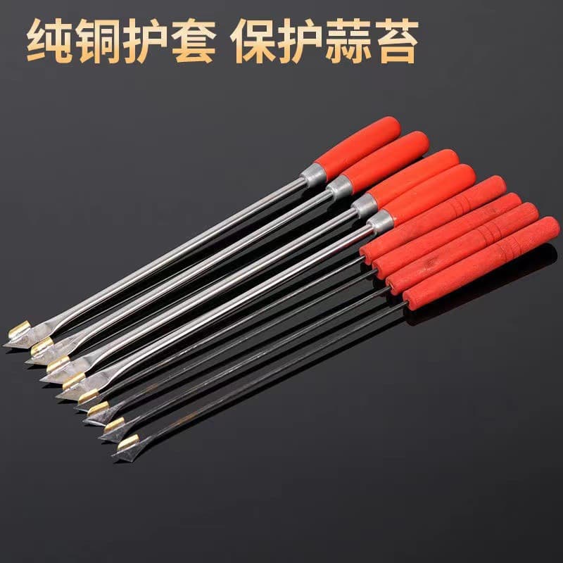 Agricultural Tool Garlic Scape Peeler, Garlic Scape Knife with Copper Head, Stainless Steel Garlic Scape Puller, Harvester, Knife, Garlic Scape Knife