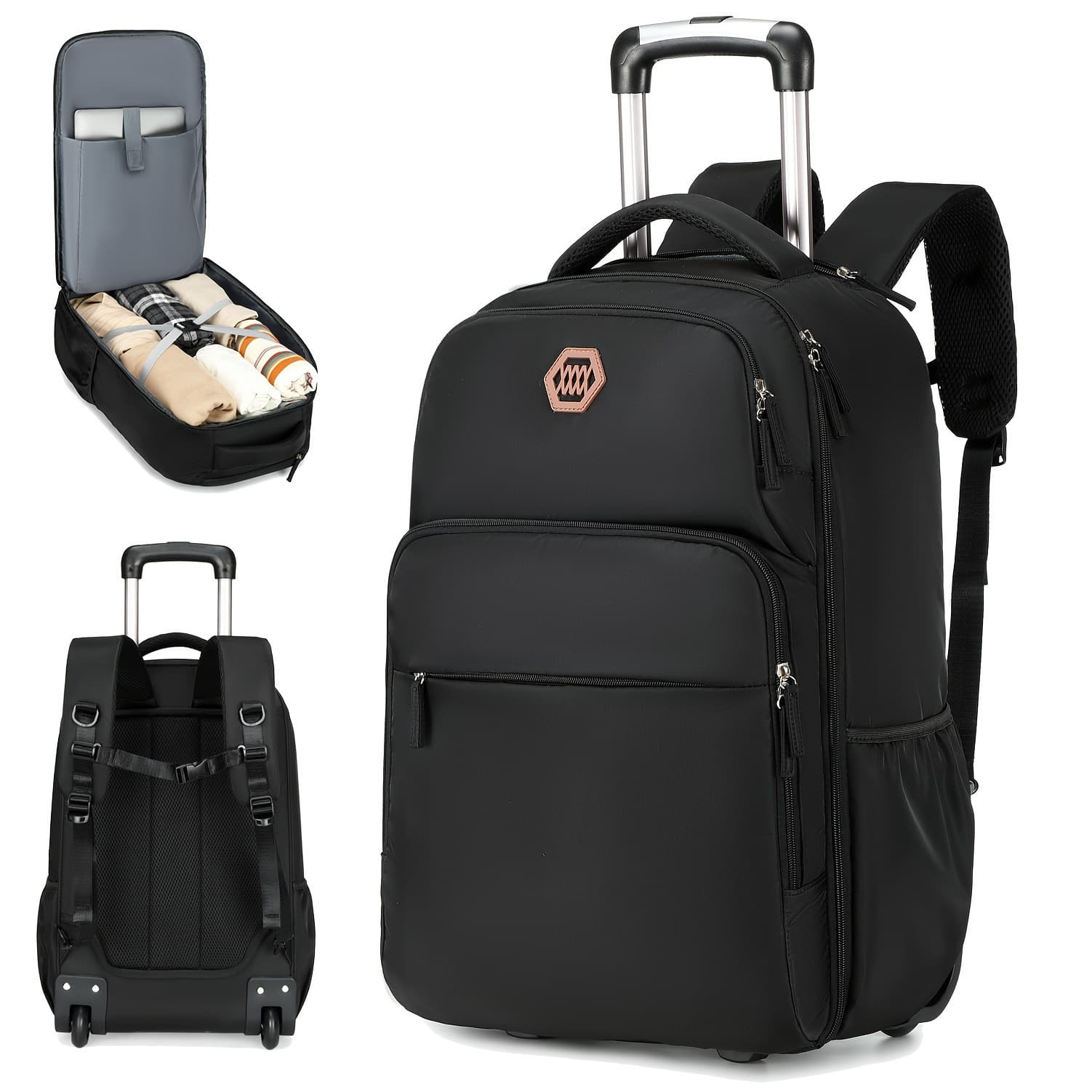 Cross-border Wholesale Trolley Backpack Oxford Cloth Lightweight Large Capacity Backpack Premium Travel Hiking Bag