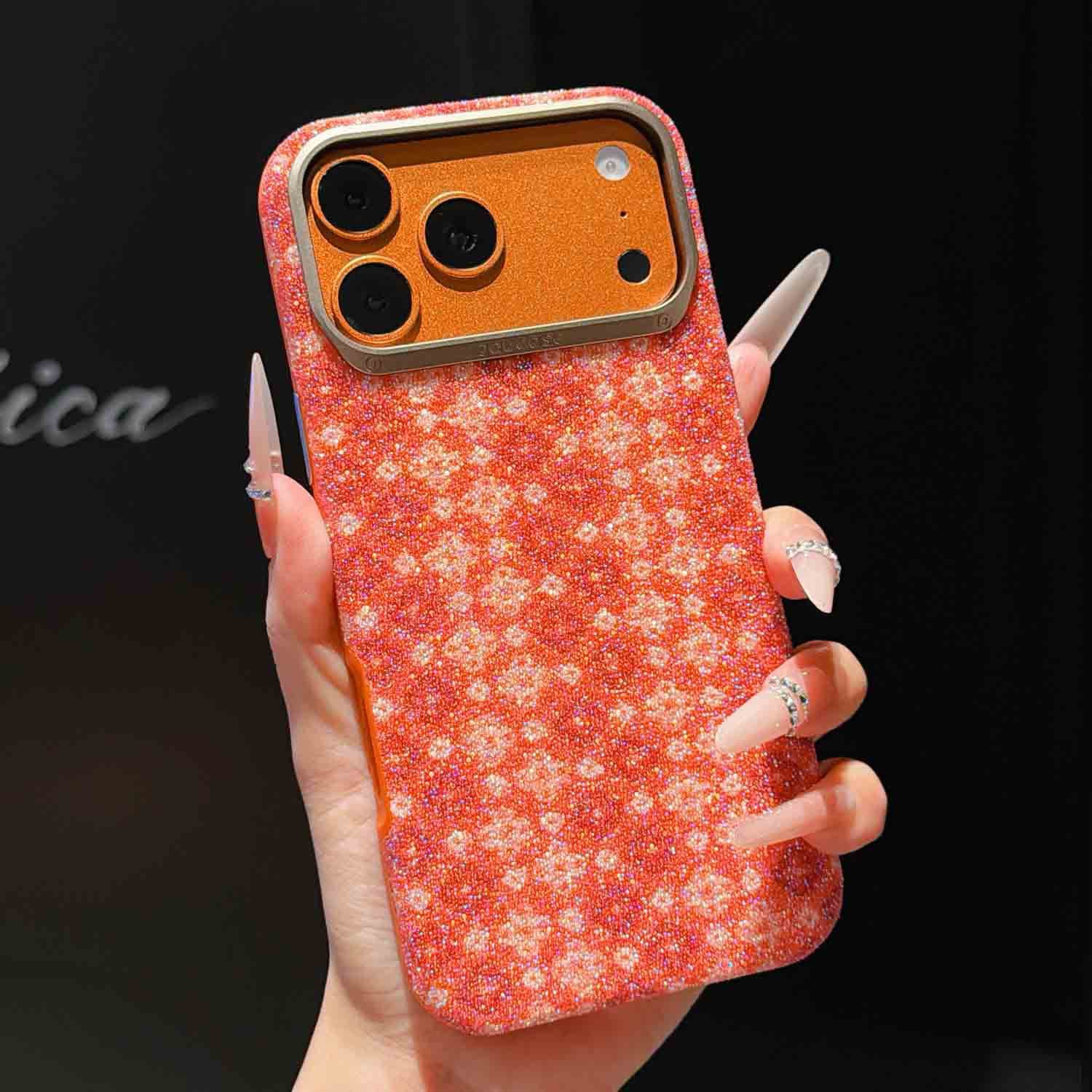 Old Money Glitter Phone Case for iPhone 17 Pro Max, Luxury Women's Apple 17 Pro Magnetic Protective Cover
