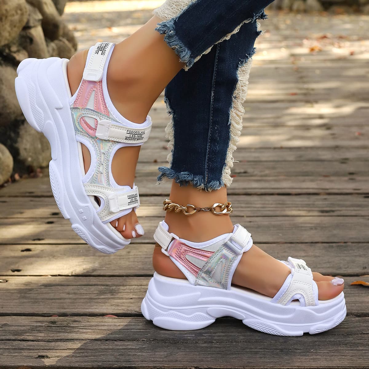 Roman Sandals Women's 2025 Summer New Thick Bottom Korean Style Casual Sports Sandals Student Platform Sandals